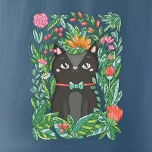 Kočka s květy malovaná