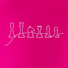 Šachové figurky v řadě - obrys