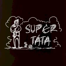 Kreslený nápis super táta