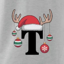 Vanoční rodinná trička - písmeno a čepice