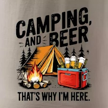 Černý nápis nápis Camping and beer
