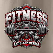 Fitness činka a závaží eat sleep repeat