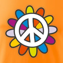 Peace symbol s kreslenou květinou