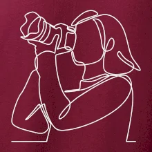 Fotografka stojící jedním tahem