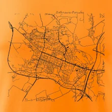 Mapy měst černobílé Ostrava Poruba