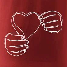 Ruka držící srdce  jedním tahem