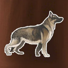 Německý ovčák - hnědý kreslený