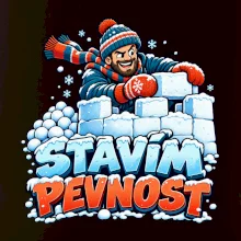 Rodinná vánoční trička - Stavím pevnost táta sněhová bitva