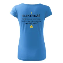 Elektrikář - hlavní jistič - Nápis na zádech