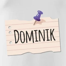 Papírek se jmenovkou - prso - vlastní jméno