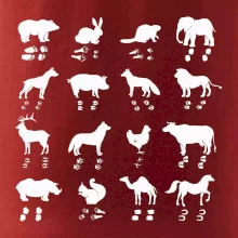 Zvířecí stopy s obrázkem zvířete - stopy zvířat