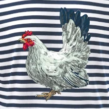 Slepice kreslená bílá