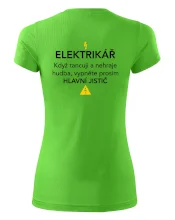 Elektrikář - hlavní jistič - Nápis na zádech