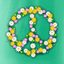 Peace symbol kopretiny