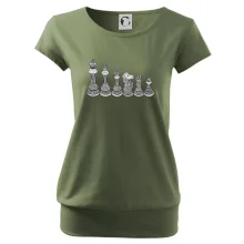 Šachové figurky v řadě - kreslené