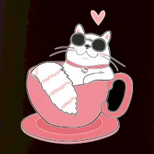 Hustá kočka v hrníčku