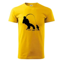 Rybář tahající rybu