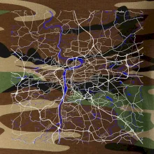 Praha - Mapa s vodními toky