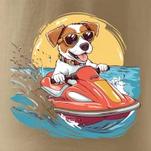 Jack russell teriér na vodním skútru