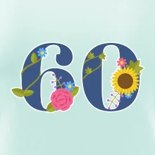 Květinové číslo kreslené - 60