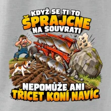 Pluh zaseknutý o balvan na souvrati