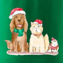 Veselé vánoce - pes, křeček a kočka