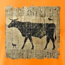 Egyptské hieroglyfy kráva