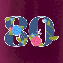 Květinové číslo kreslené - 80