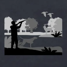 Lovec a ohař v lese