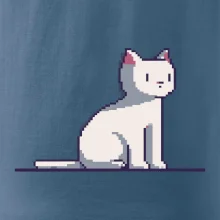 Kočka bílá pixel