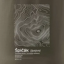 Špičák - vrstevnice v obdélníku