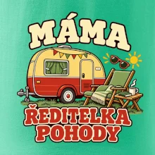Máma ředitelka pohody rodinné kempování s karavanem