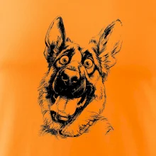 Černobílá karikatura Německý ovčák