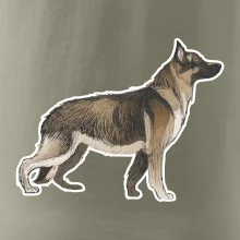 Německý ovčák - hnědý kreslený