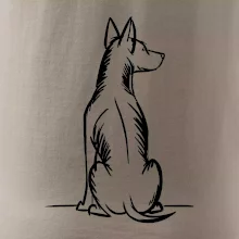 Pes kreslený zezadu