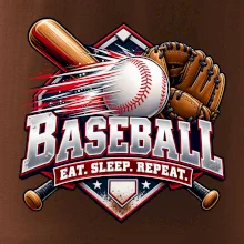 Baseballová pálka s rukavicí eat sleep repeat