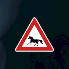 Dopravní značka - Pozor kůň běžící