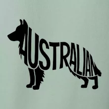 Australský Ovčák - nápis v těle