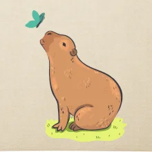 Kapybara a motýlek