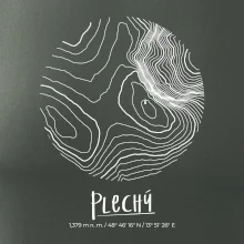 Plechý - vrstevnice v kruhu