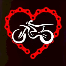 Moto srdce řetěz - enduro