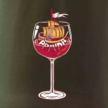 Sklenička - ve víne je pravda - červené víno (Pecka design)