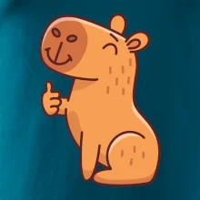 Kapybara s palcem nahoru