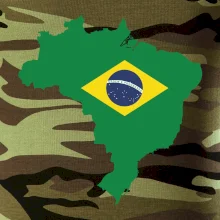 Brazílie vlajka v mapě
