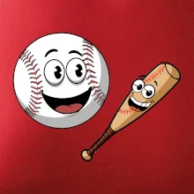Parové triko - baseballová pálka a míček