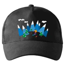 Lyžař a barevné hory