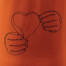 Ruka držící srdce  jedním tahem