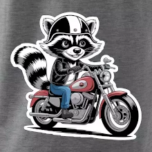 Mýval na motorce kreslený