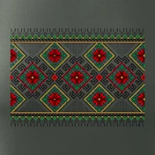 Ukrajinský vzor - Červeno Zelený