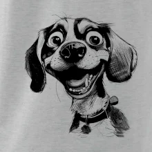 Černobílá karikatura bígl